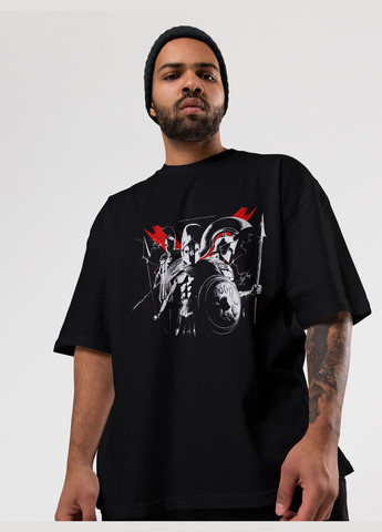 Черная мужская футболка оверсайз urban черная высокая плотность с длинным рукавом Mishe