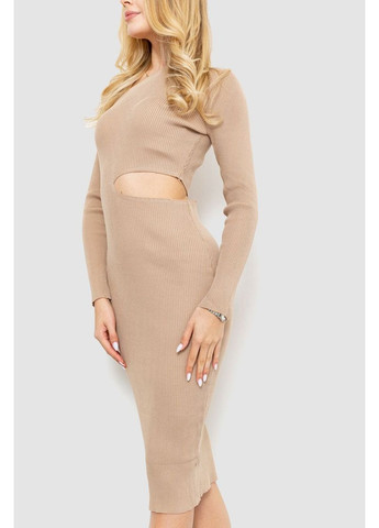 Бежевое платье в рубчик, 204r175 Ager