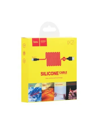 Кабель USB to Type-C 2A, 1m, silicone, TPE connectors, Black+Red (6957531071419) Hoco X21 (383133473)