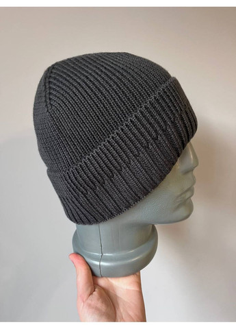 Чоловіча шапка в'язана на флісі зимова стильна тепла універсальна базова Edem Ellan (313100401)