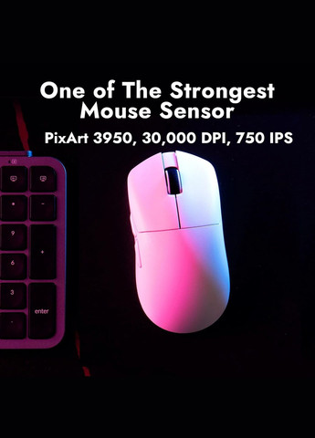 Мышь G1 USB-A/USB-C/WL/BT, 8K, белый Lemokey (322336655)