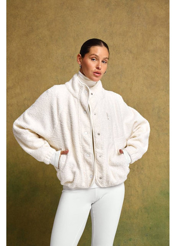 Бомбер жіночий з плюшу (тедді) на флісі (універсальний розмір) Vione на блискавці (368708938)