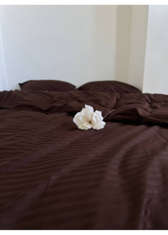 Комплект постільної білизни двоспальний No Brand сірий страйп (370864791)