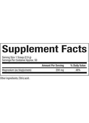 Бісгліцинат магнію Magnesium Bisglycinate Порошок 200 мг 145 г 5.1 унції Natural Factors (362027093)