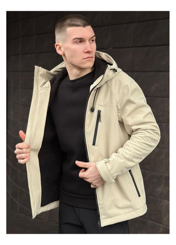 Бежевая демисезонная куртка мужская No Brand