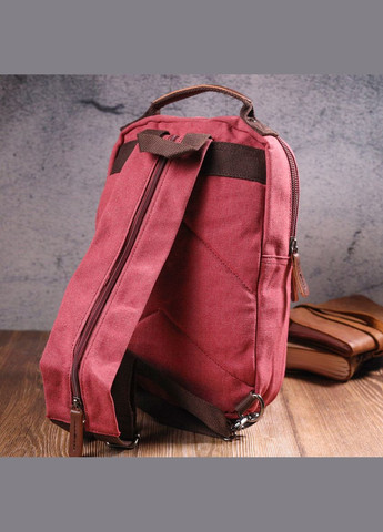 Рюкзак женский из текстиля сумка через плечо слинг 21256 Малиновый Vintage (302257652)