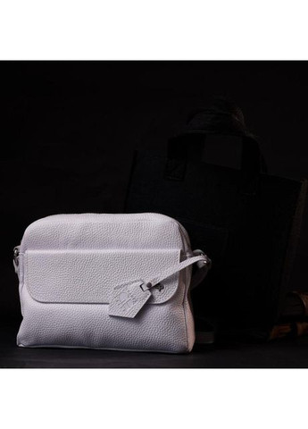 Сумка крос-боді через плече жіноча з натуральної шкіри маленька Білий 37638 Grande Pelle (353690172)