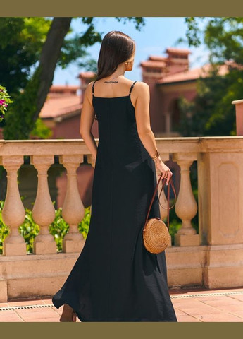 Черное повседневный платья а-силуэт ISSA PLUS однотонное