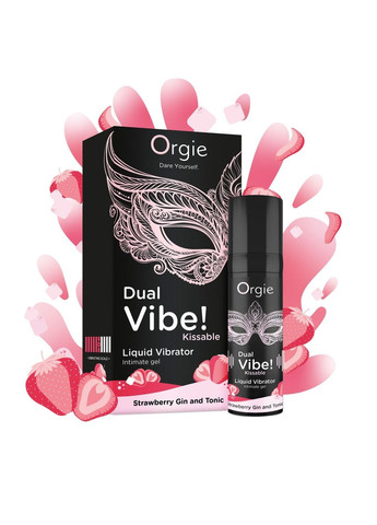 Жидкий вибратор Dual Vibe! Strawberry Gin & Tonic Kissable Liquid Vibrator, 15 мл Orgie (329447434)