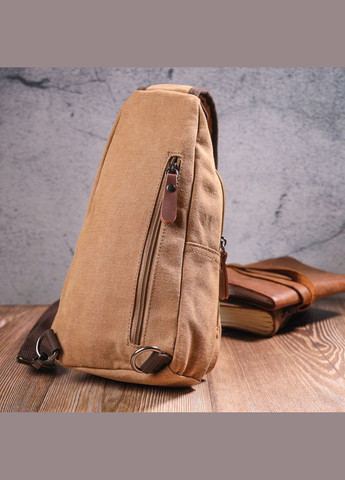 Практична чоловіча сумка через плече з USB кабелем коричнева текстильна (sku_21222) No Brand (328922517)