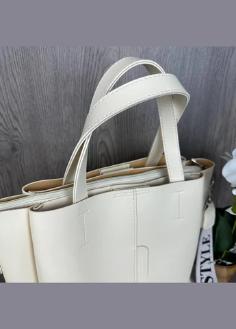Велика жіноча сумка, модна сумочка на плече Молочний No Brand (298997792)