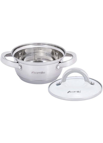 Каструля Mystery 1л зі скляною кришкою, низька Kamille (372174331)