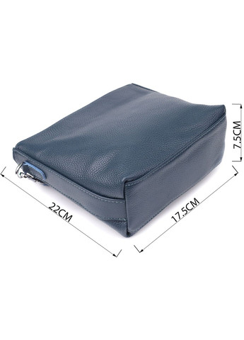 Сумка крос-боді через жіноче плече з натуральної шкіри середня Блакитний 38204 Vintage (355245255)