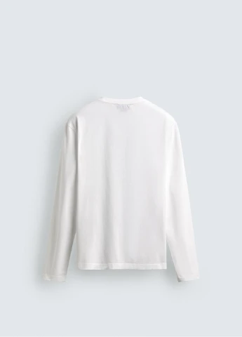 Лонгслів Zara однотонний білий