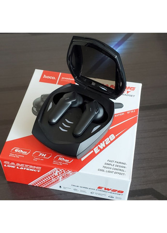 Игровые Беспроводные блютуз наушники вакуумные EW28 черные 7 часов Hoco (353497693)