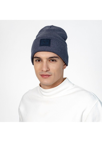 Шапка бини мужская хлопок серая ЮСТИЯ 573-307 LuckyLOOK 573-307М (322790206)