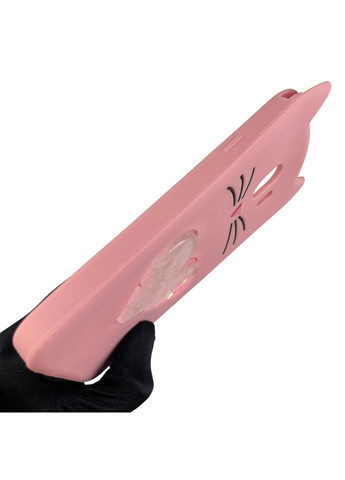 Чехол для Galaxy J4 2018 SM-J400 детский 3д в форме котика переливашка сердечко на самсунг г4 пудровый Samsung (366021944)