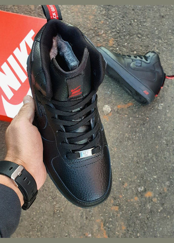 Кросівки зимові жіночі Nike Air Force 1 utiliti winter high black fur | Найк Аір Форс 1 високі чорні з хутром No Brand чорні зими (309006110)