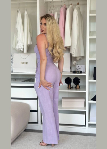 Шикарний вечірній та діловий костюм з корсетом з легкої тканини у ніжно-ліловому кольорі. No Brand 916-1 (342329148)