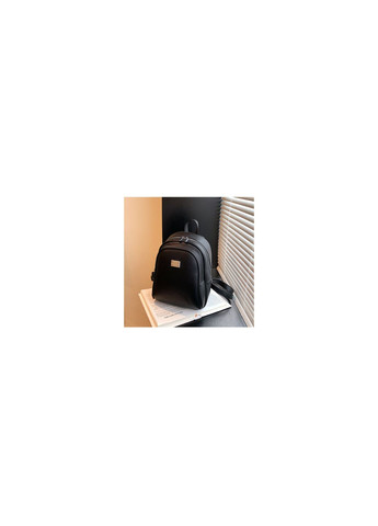 Женский черный рюкзак городской с металлическим прямоугольником. КиП (290683268)