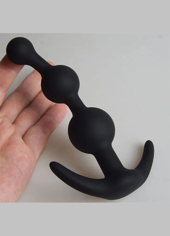 Силіконовий анальний ланцюжок намисто з кільцем пробка для анала затичка чорна No Brand (341309878)