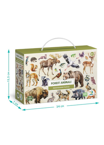 Пазл Монтессорі Лісові тварини, 200 елементів Dodo (364689277)