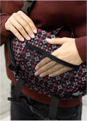 Сумка на пояс через плечо женская текстильная Черный 35565 Sambag (334673966)