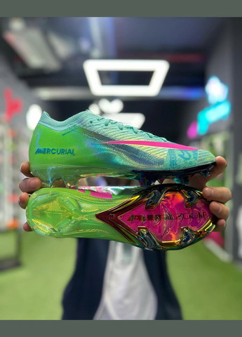 Бирюзовые футбольные бутсы air zoom mercurial vapor 16 elite fg, копочки для футбола No Brand