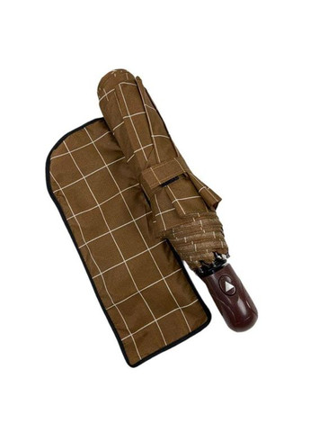 Коричнева} парасолька складна напівавтомат checkers (8 спиць купол 98 см) brown Stenson (359404527)