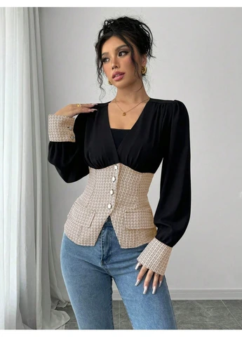Бежева блуза SHEIN