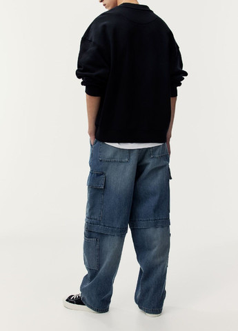 Синие джинсовые демисезонные брюки H&M