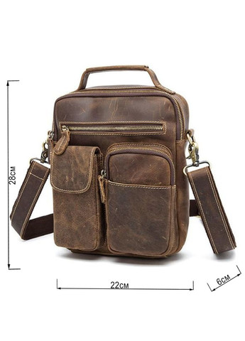 Шкіряна сумка крос боді чоловіча месенджер через плече коричнева 14692 Vintage (329197810)