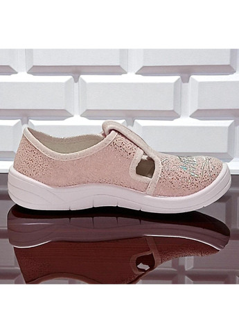 Розовые детские ортопедические для девочки сменная обувь в садик валди Waldi с вышивкой