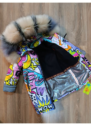 Комбинированное зимнее Пальто зимнее супер длинное Багирия Boom No Brand