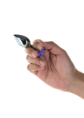 Металева анальна пробка з трояндою - Rose Anal Plug - Purple, віброкуля в подарунок Lux Active (293959607)