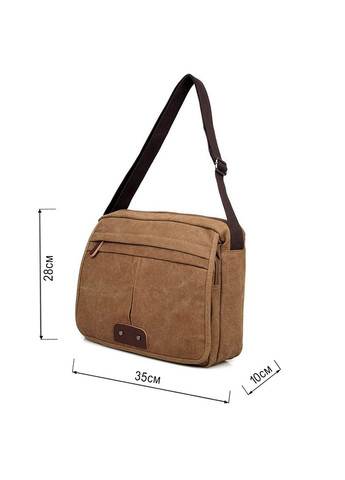 Чоловіча текстильна сумка через плече з відділенням для ноутбука у вінтажному коричневому стилі (sku_14445) No Brand (328922396)