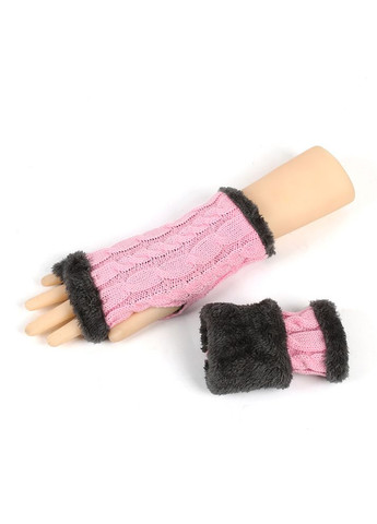 Митенки с мехом осень-зима розовые No Brand (361998231)