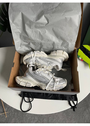 Серебряные демисезонные кроссовки мужские и женские balenciaga 3xl white silver | баленциага 3xl серебряные No Brand