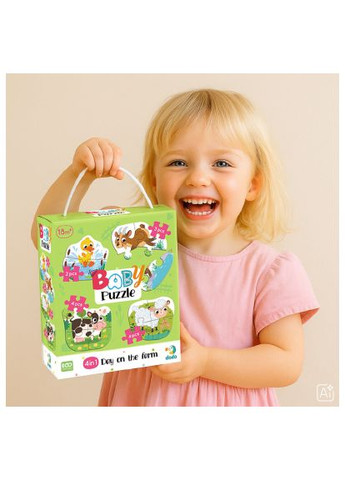 Пазл 4 в 1 Baby puzzle. День на ферме (300687) Dodo 4 в 1 Baby puzzle. День на фермі (366155463)