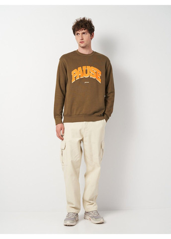 Хаки свитшот H&M надпись (296214656)