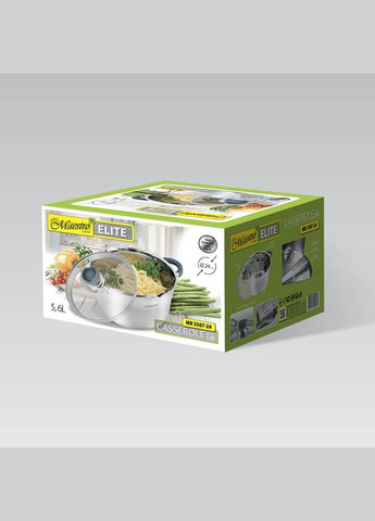 Кастрюля нержавейка с крышкой 24 см, 5.6 л (MR-3507-24) Maestro (334712792)