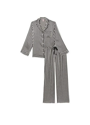 Белая сатиновая пижама satin long pajama set - размер m Victoria's Secret