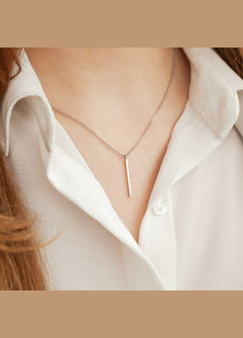 Колье серебряное плаичка на тоненькой цепочке без камней No Brand (354722015)