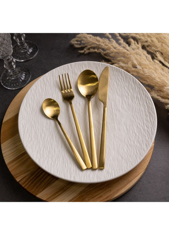 Набір столових приладів на 6 персон, 24 предмети Матове Золото Yiwu (360455082)