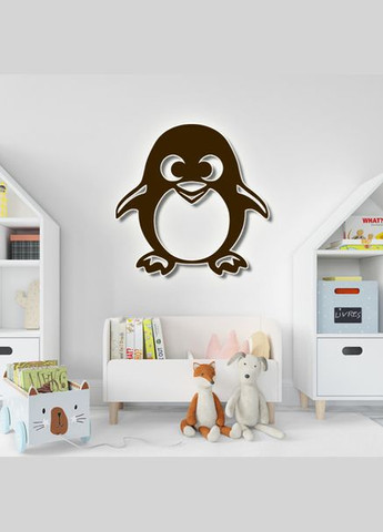 Панно 3D декоративное с объемом 15 мм для стен, Пингвин 60 х 60 см коричневое Декоинт (276708564)