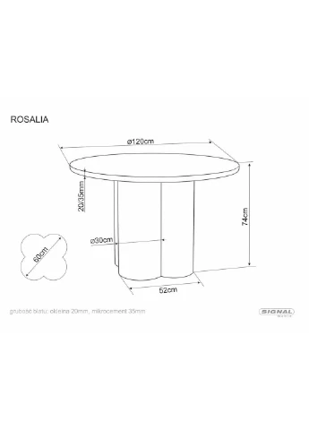 Стіл ROSALIA д.120 No Brand (400264419)