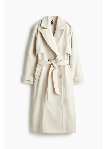 Бежеве демісезонне Двобортне пальто H&M