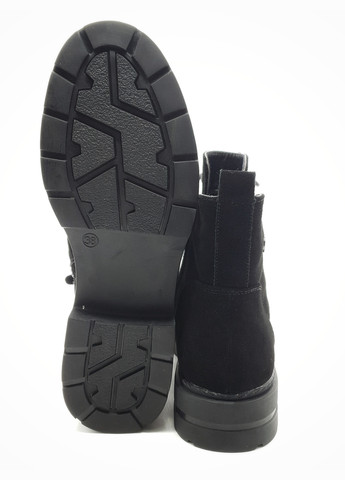 Осенние женские ботинки зимние черные замшевые al-10-1 24 см (р) Anna Lucci