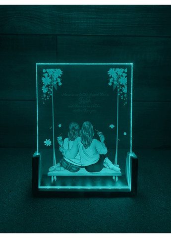 Акриловий нічник з малюнком і написом Сестри Creative (355397377)