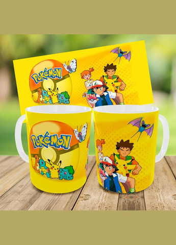 Набір: дитяча сумка-бананка+кружка Покемон Пікачу 32х15см, бананка для хлопчика через плече на подарунок (0311) No Brand (319760342)